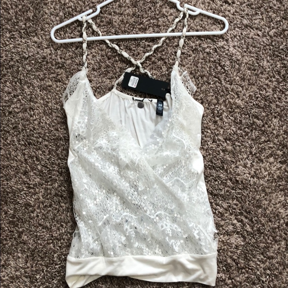White lace tank top